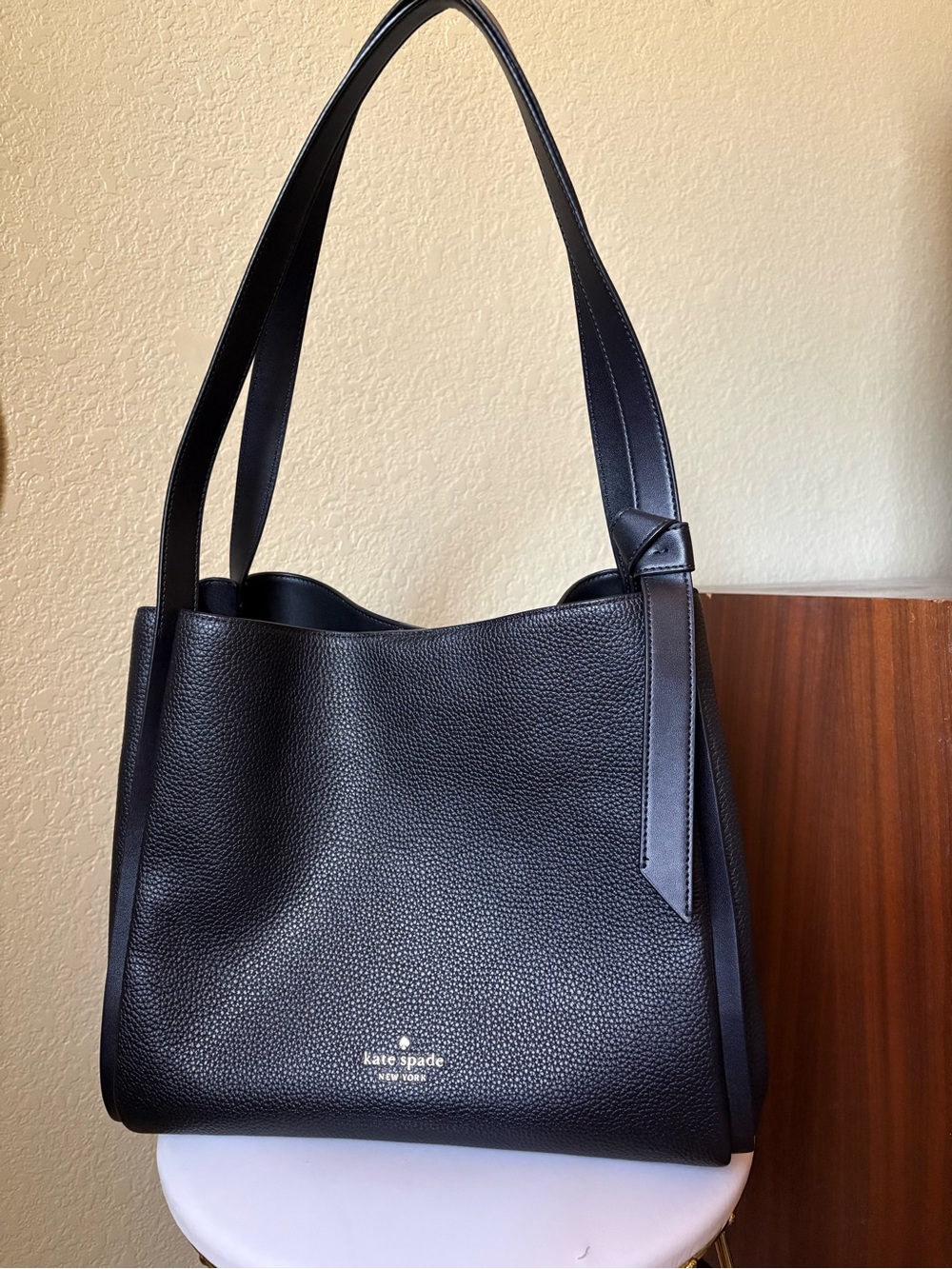 kate spade Black Pebbled Leather Shoulder Tote